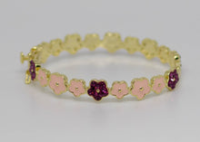 Load image into Gallery viewer, Pink Sparkle Flower Bangle
