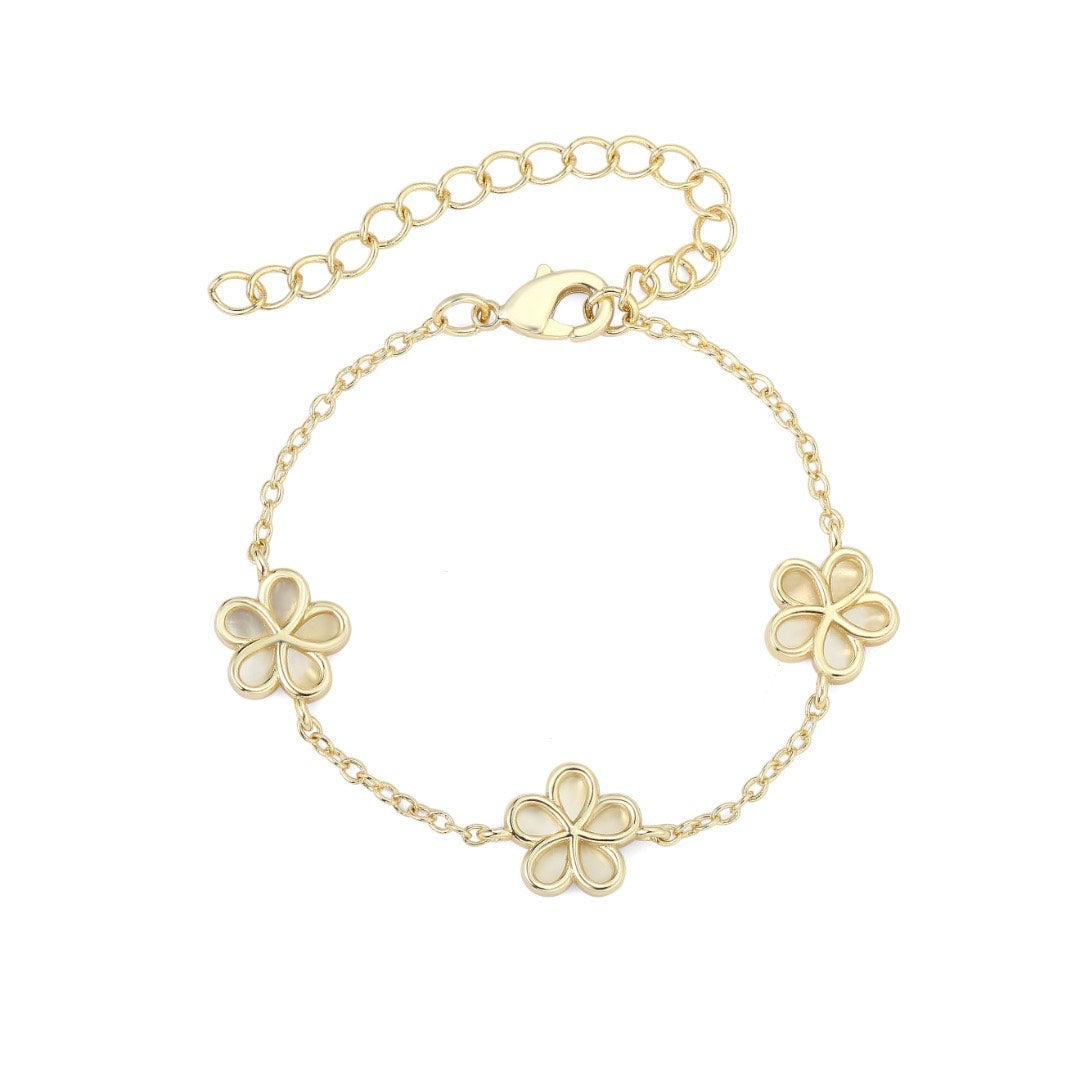 Double Chain Empreinte Flower Bracelet