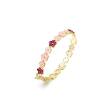 Load image into Gallery viewer, Pink Sparkle Flower Bangle
