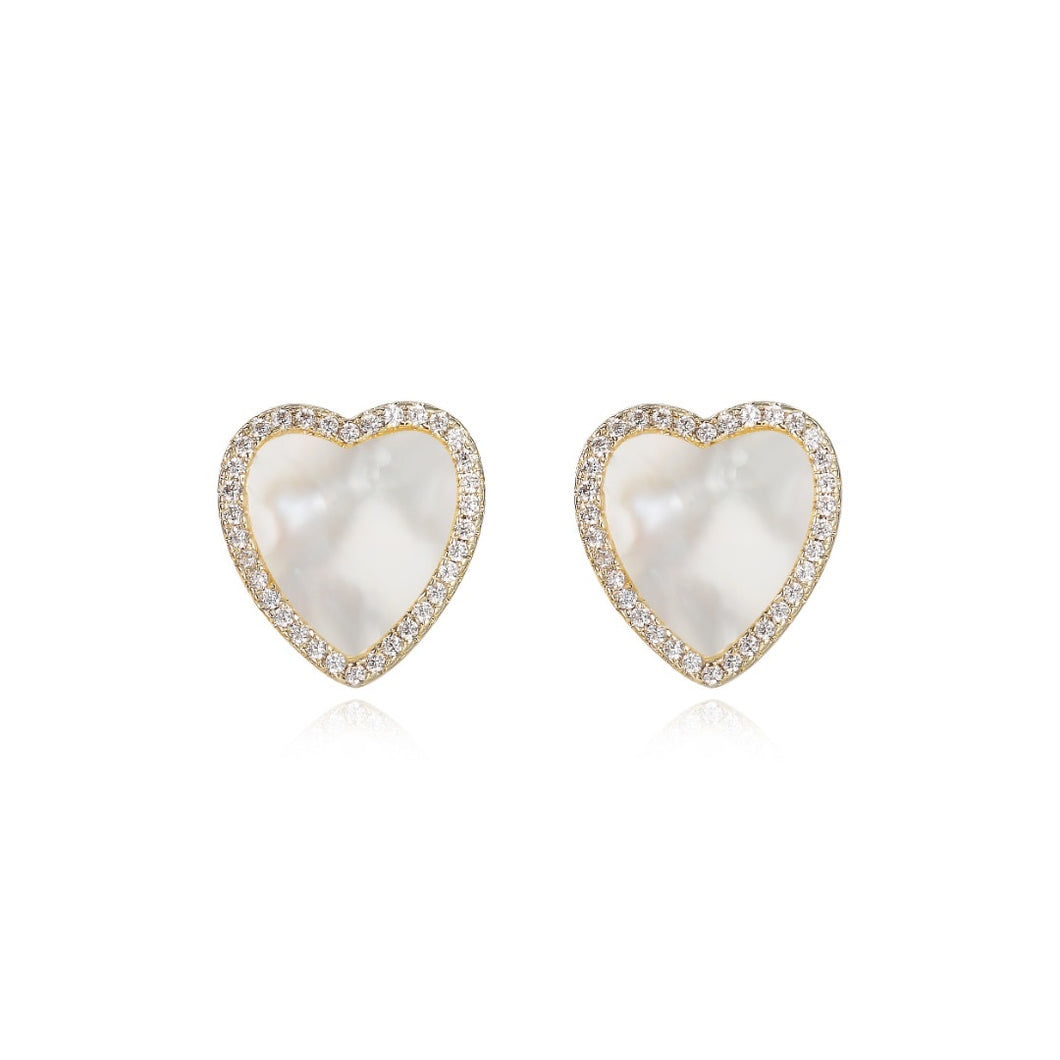 Mother of Pearl Heart Stud