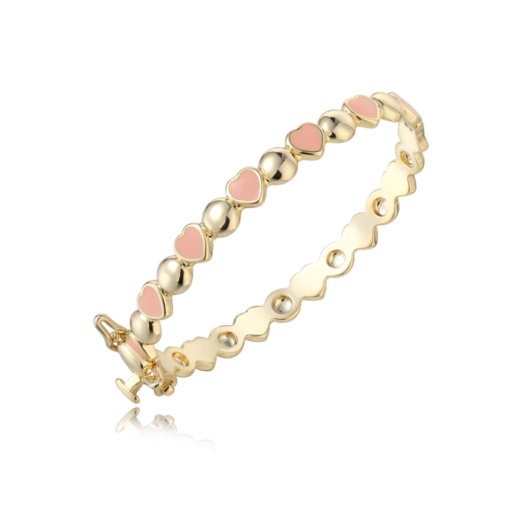 Pink Heart and Gold Bangle