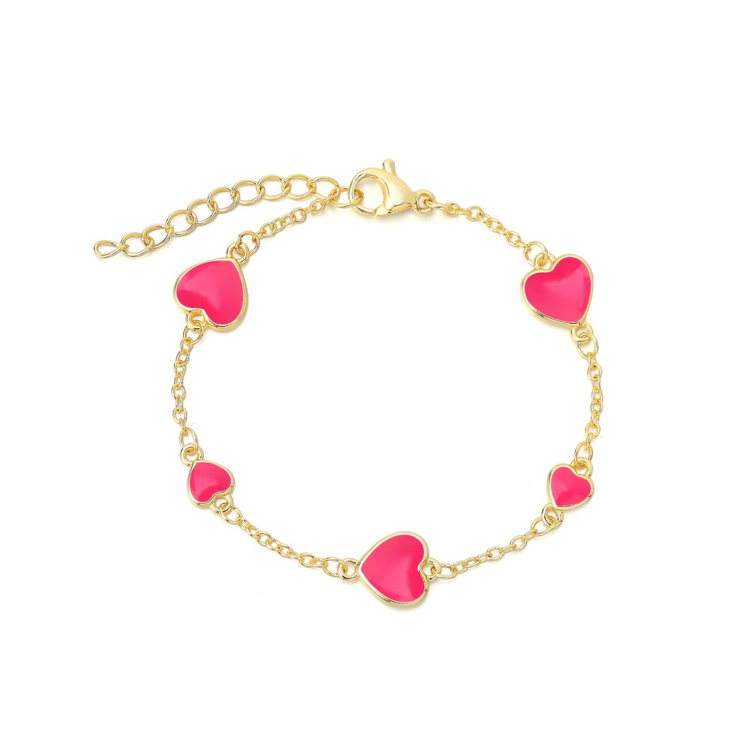 Hot Pink Heart Bracelet