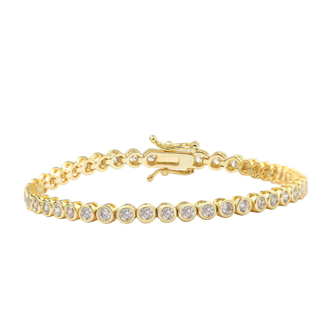 Sparkle and Gold Tennis Bracelet