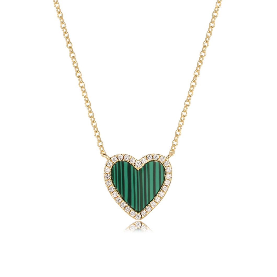 Green Heart Pendant Necklace