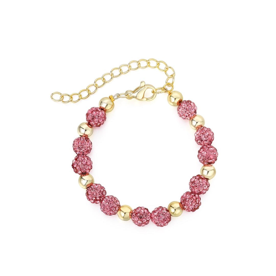 Pink Sparkle Bead Bracelet