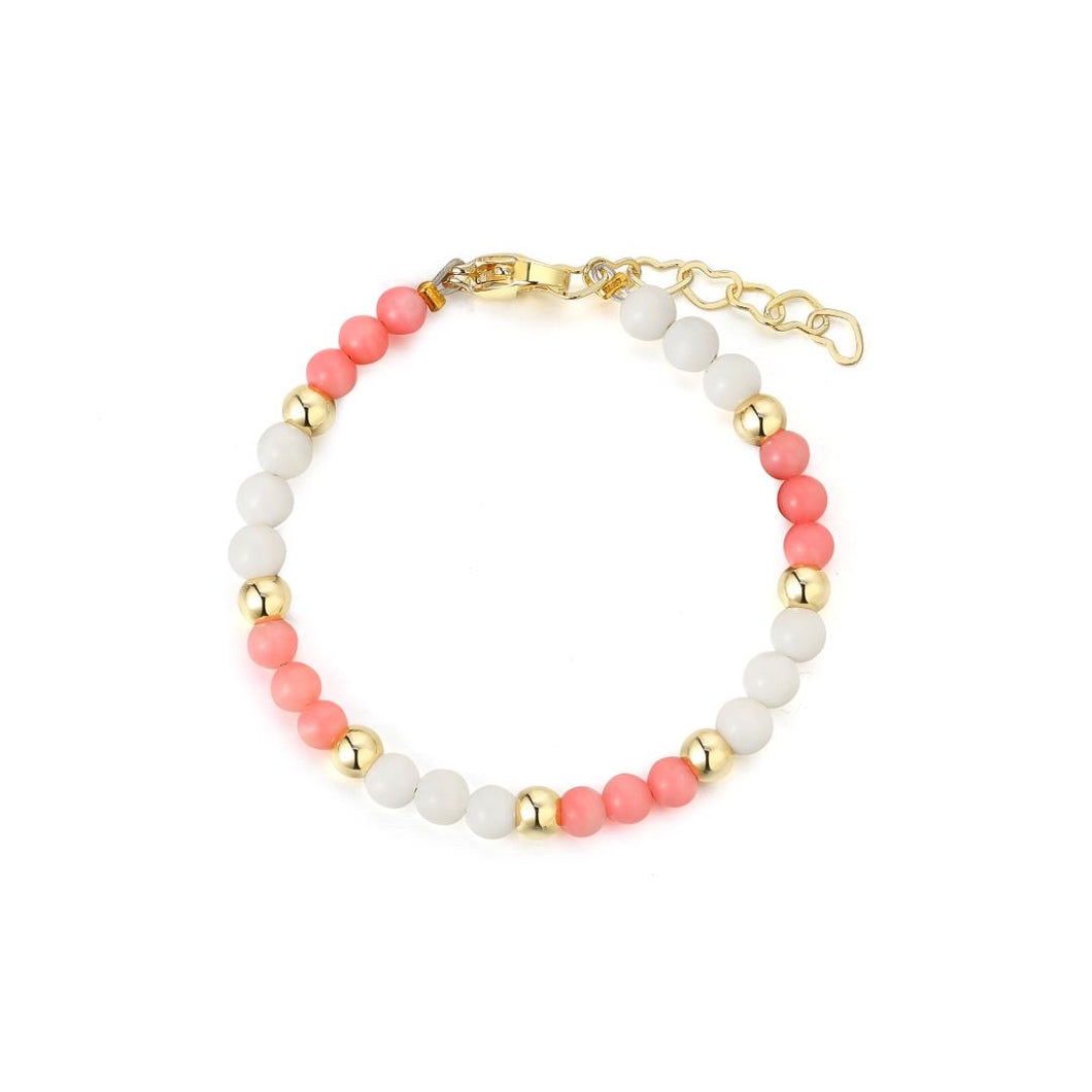Pink and White Dainty Bracelet