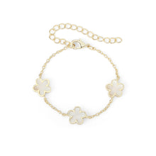 Load image into Gallery viewer, Double-sided Mother of Pearl Flower Bracelet
