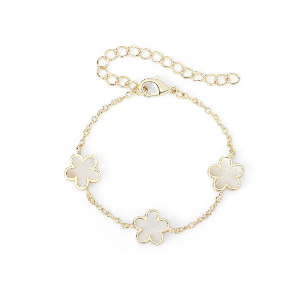 Double-sided Mother of Pearl Flower Bracelet