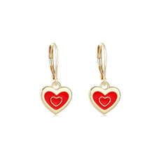Load image into Gallery viewer, Red Heart Lever Back Earring

