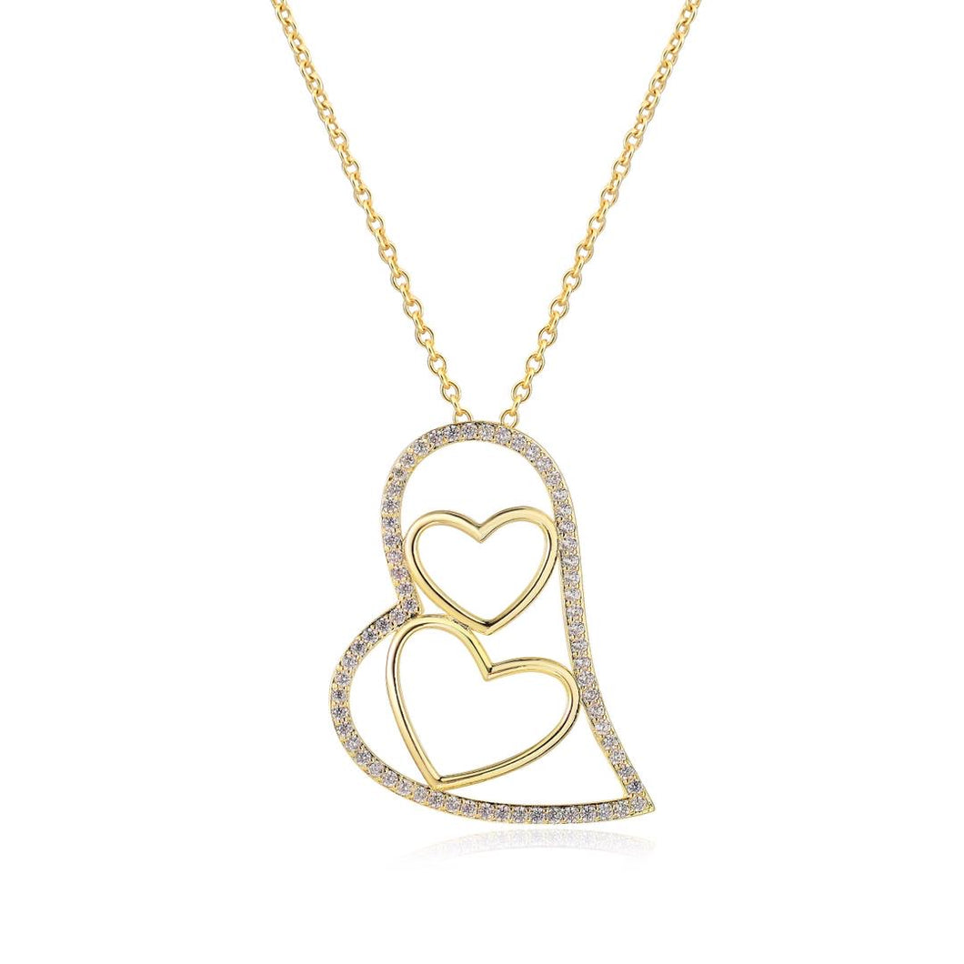 Nested Hearts Pendant Necklace