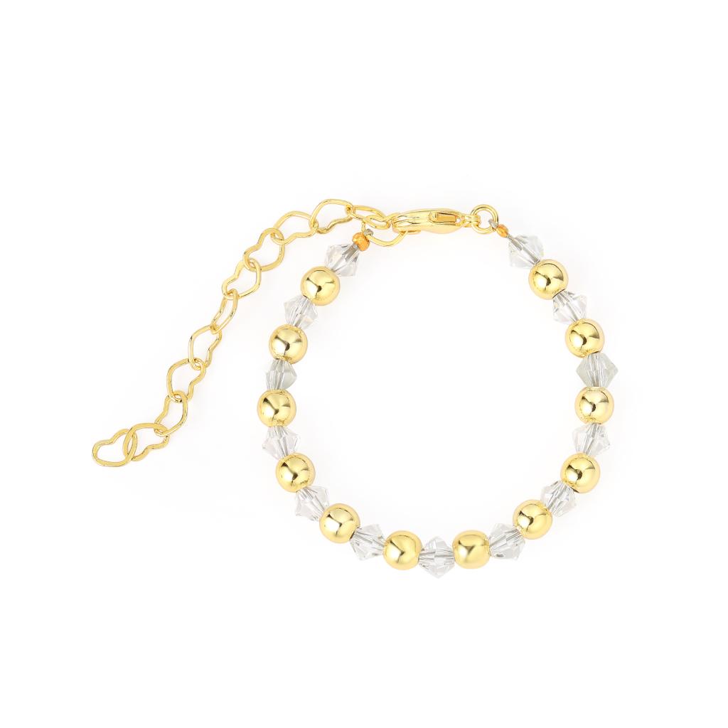 Crystal and Gold Beaded Bracelet
