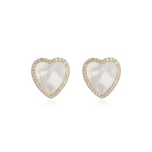 Load image into Gallery viewer, Mother of Pearl Heart Stud
