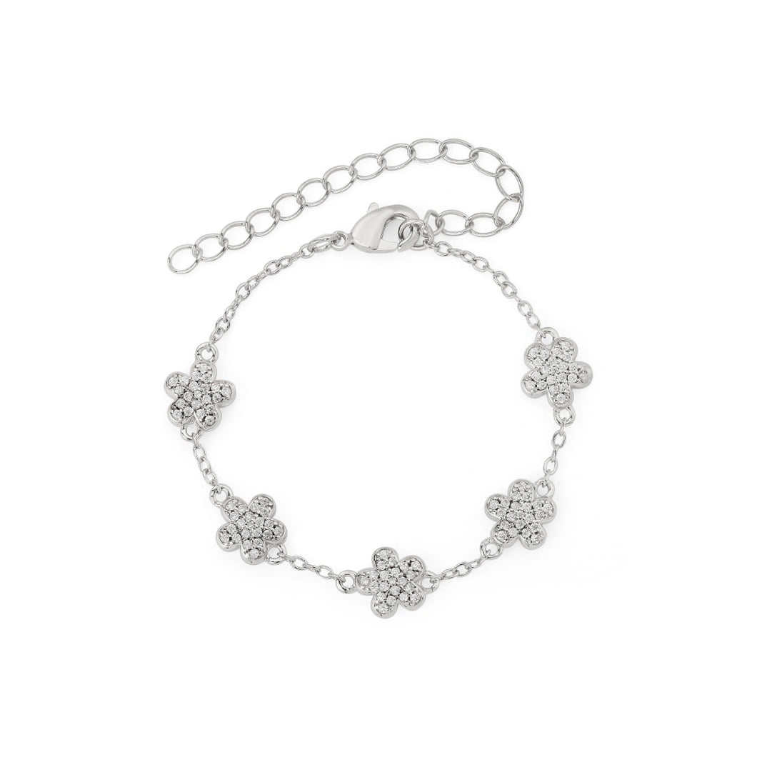 Silver Flower Sparkle Bracelet